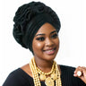 Fashion Women Elastic Ruffle African Turban Cap Lady Head Wraps Nigeria Wedding Auto Gele Headtie Party Headgear Headwear Hat