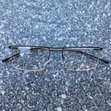 Men's business glasses frame half frame Square frame ultra light comfortable titanium alloy optical prescription Eyeglasses