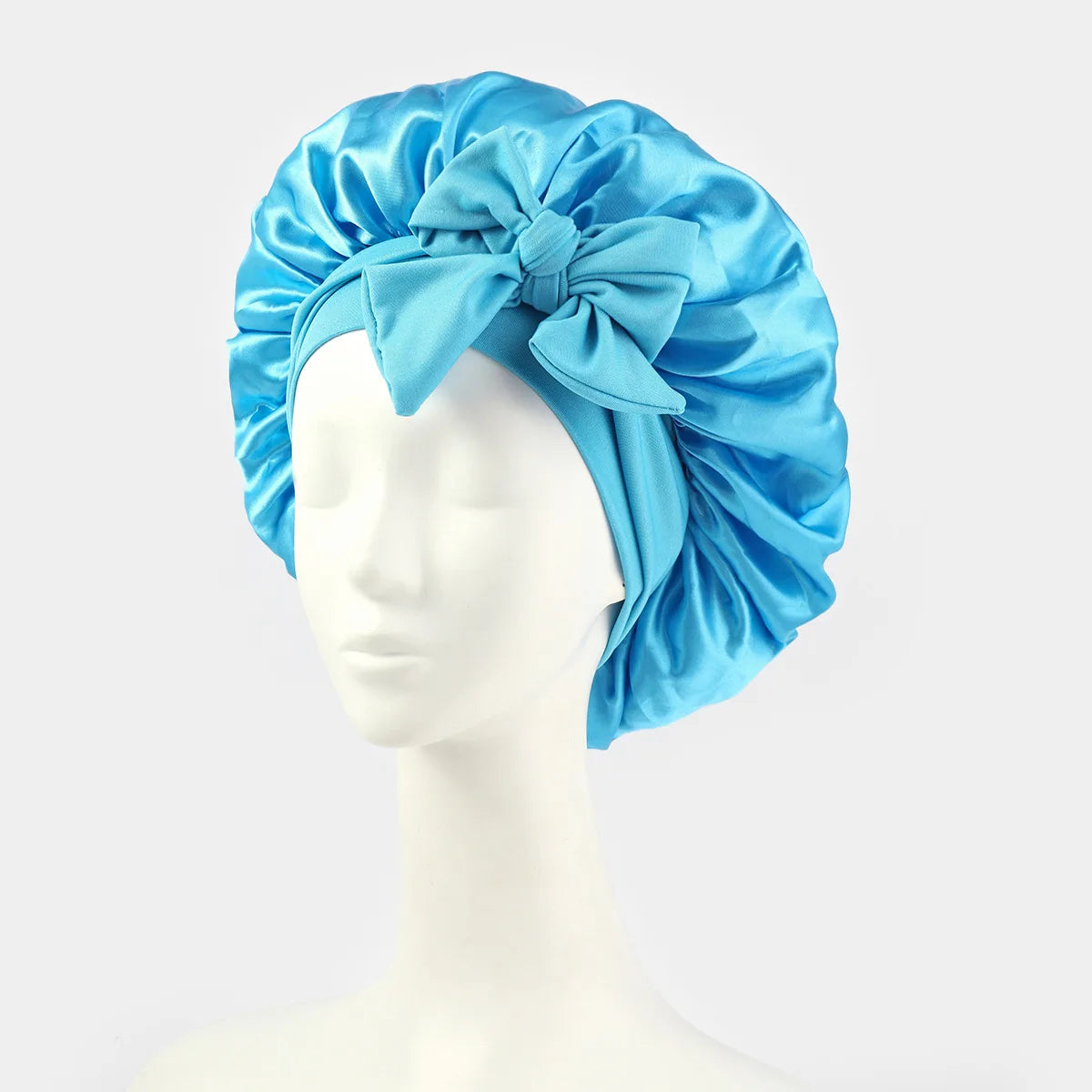 Europe and the United States selling style color cloth streamer round hat bow imitation silk women's nightcap beauty hair care h