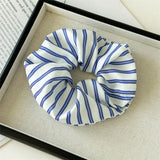 Stripes Elastics Hair BandWoman Large Fresh Versatile Scrunchies Hair Ties Ladies Ponytail Holder Girl Fashion Hair Accessories