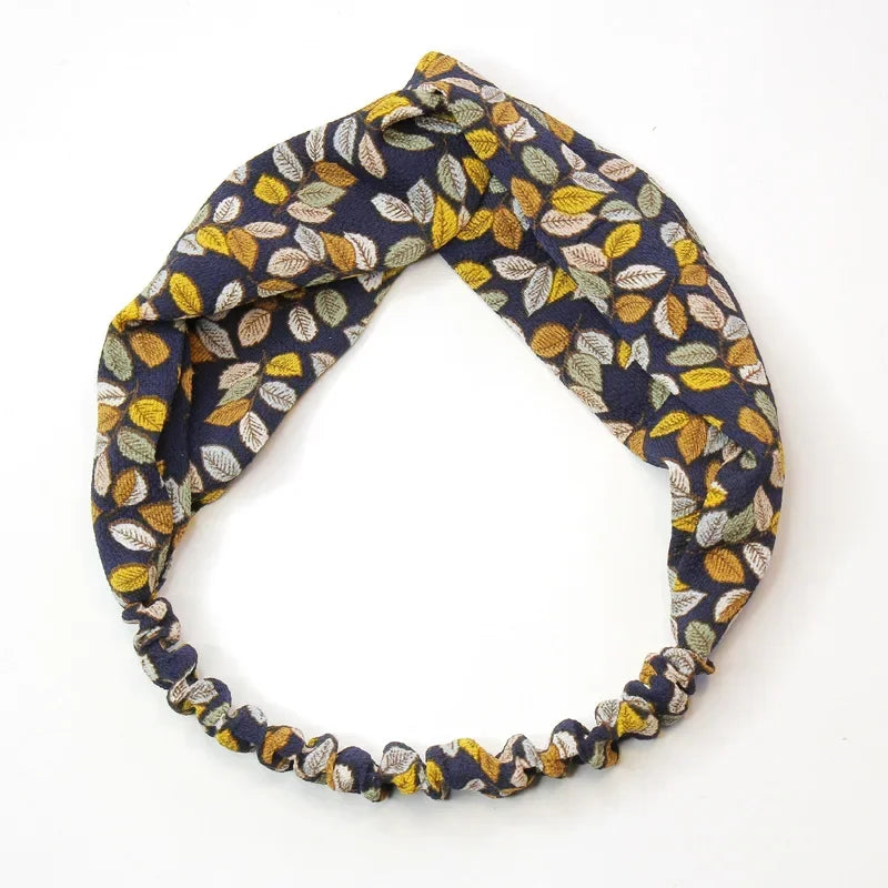 Clearance Fresh Colorful Turban Headbands Women Spring Summer Chiffon Headband Head Wrap Wide Lattice Hairband Hair Accessories