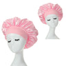 2PCS Milk Imitation Silk Wide Brim Satin Cloth Women's Hair Hat Bonnet Elastic Band Headwear bonnets for women