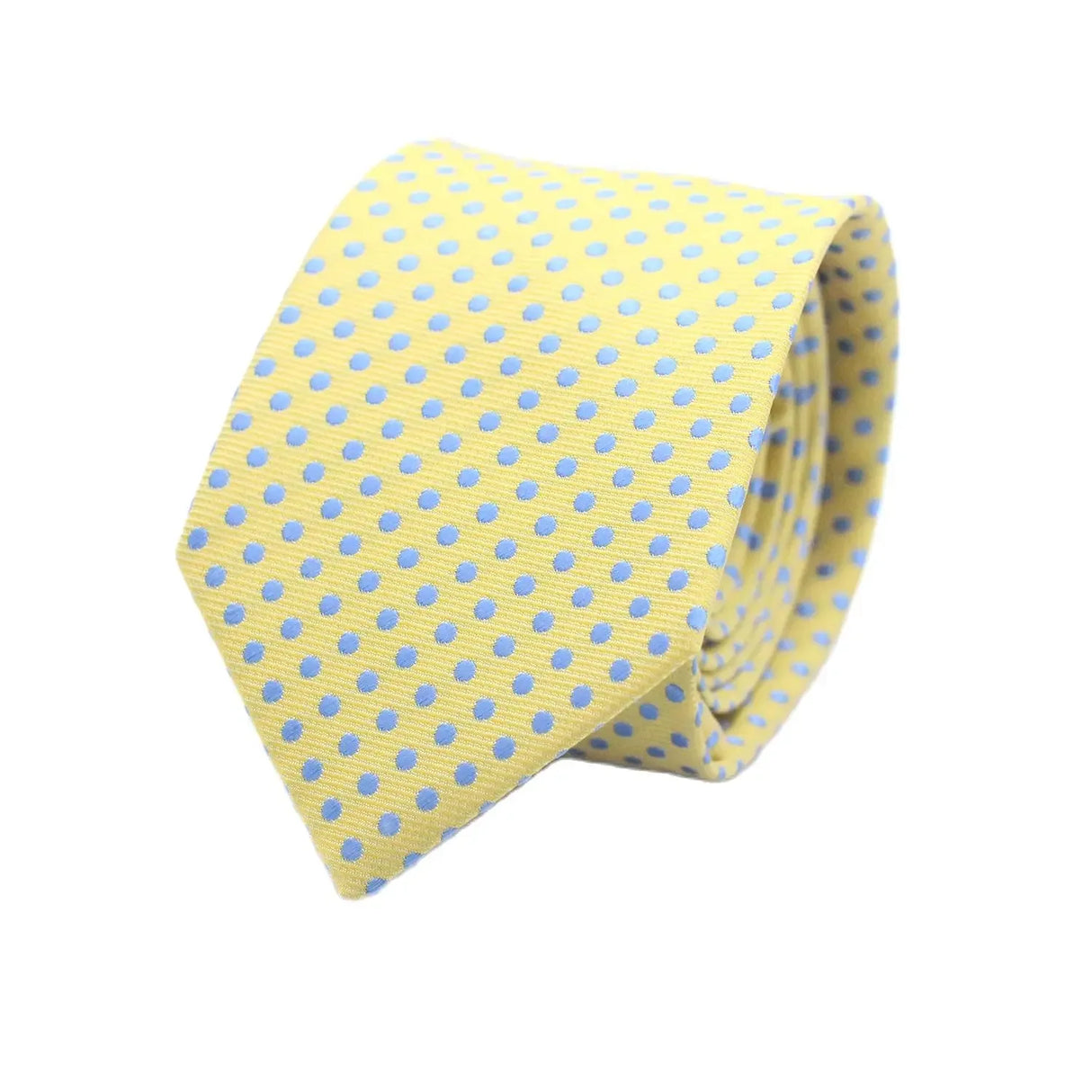 LYL 7CM Yellow Dot Business Men's Ties Luxury Bolus Print Gift Elegant Man Fashion Tie Gentleman Necktie for Wedding Guest