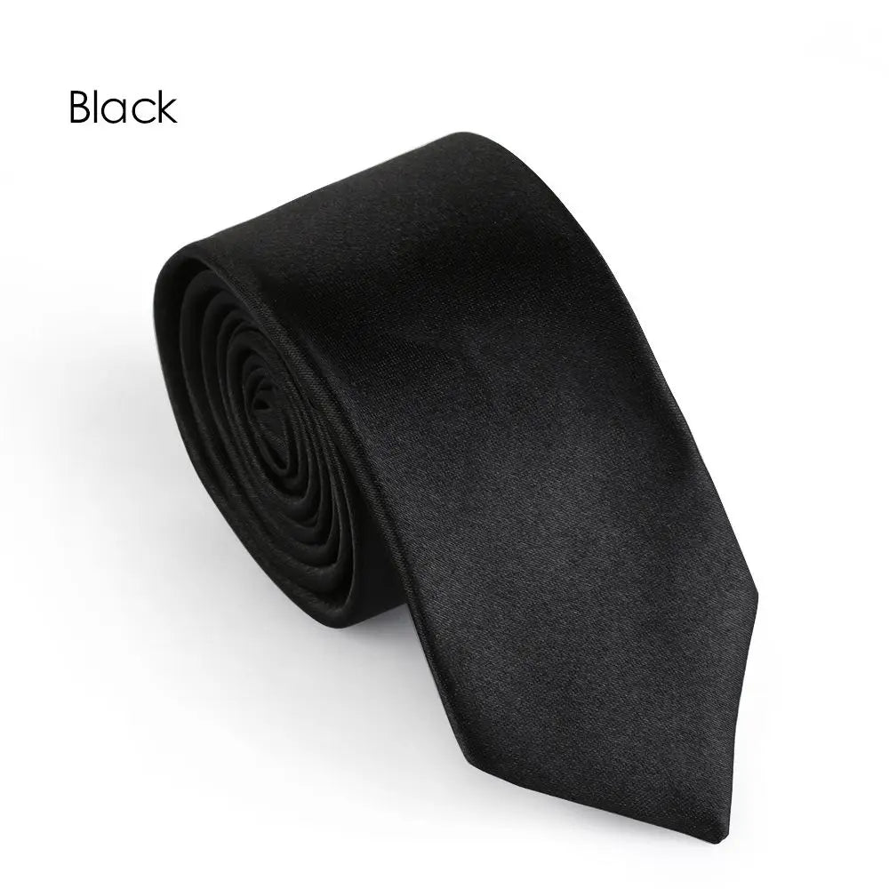 Fashion Casual Slim Plain Mens Solid Skinny Neck Party wedding Tie Silk Necktie