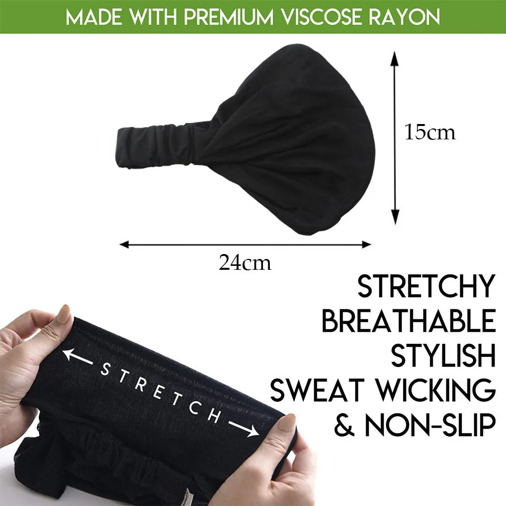 Wide Elastic Headband Hairband Pilates Yoga Fitness Running Cycling Sweatband Turban Makeup Hair Hoop Makeup Headwrap For Women