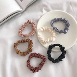 6PCS Colorful Satin Silk Hair tie Elastic Hair Bands hair elastics Women Simple Silky Satin Hair Scrunchies Set Hair Accessories