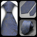 Jacquard Striped Plaid Paisley Necktie 8cm Polyester Male Narrow Tie Skinny Tuxedo Suit Shirt Gift For Business Men Accessory