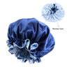 Satin Bonnet  Sleeping Cap Double Color Ding Big Lace Nightcap Extra Large Round Cap Hair Care Hair Shower Caps