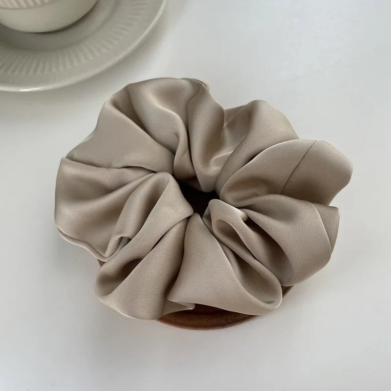 Silk Scrunchie Elastic Hair Bands Solid Color Women Girls  Headwear Fashion Headband Ponytail Holder Hair Accessories