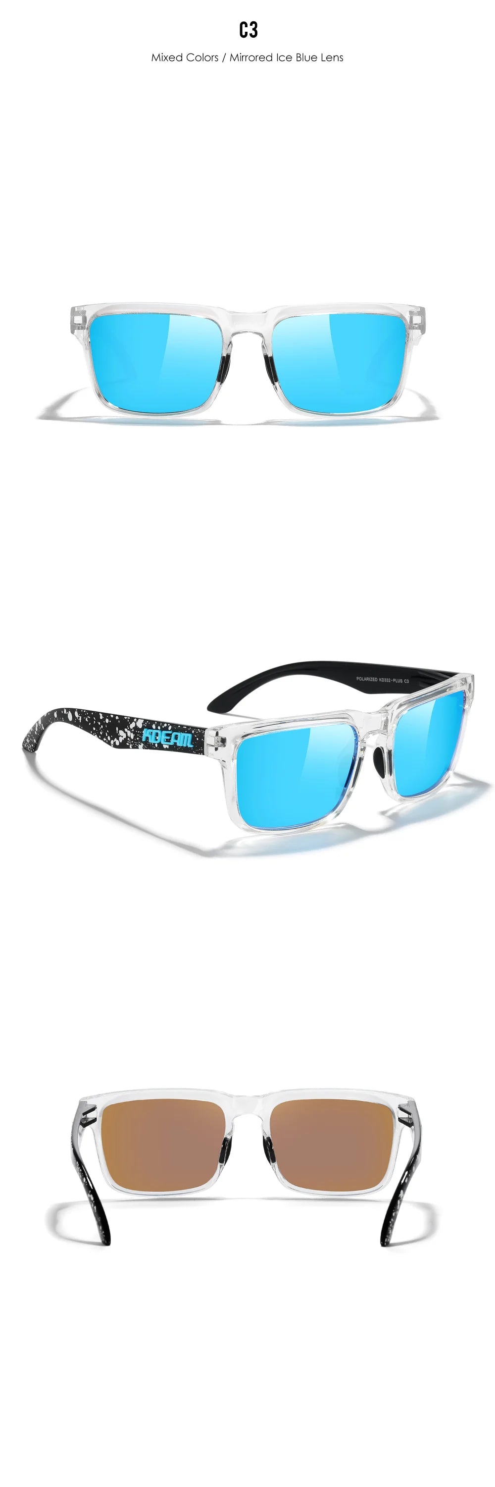KDEAM Oversized Sunglasses Polarized Photochromic Lenses Night Vision Goggles Designed For Both Men And Women Large Glasses