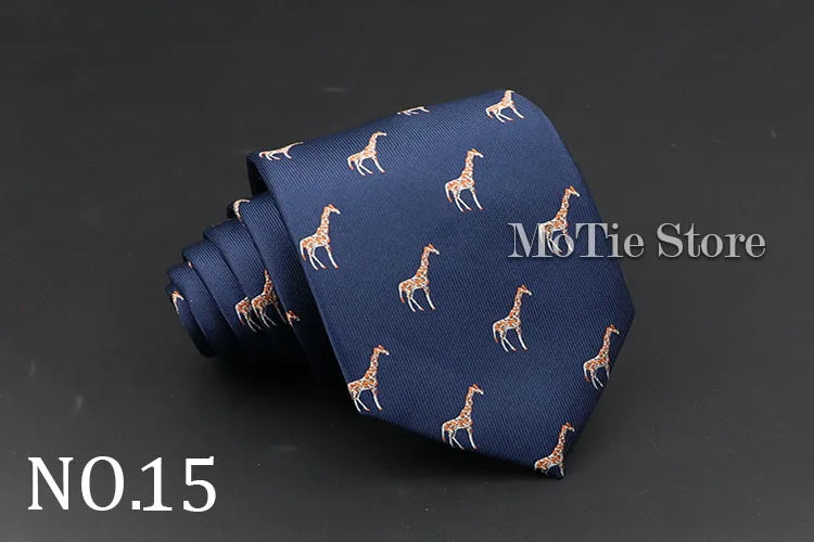 Cute Cartoon Pattern Animal Floral Printed Tie For Men Narrow Slim NeckTie Wedding Red Navy Party Ties Cravat Accessories Gifts