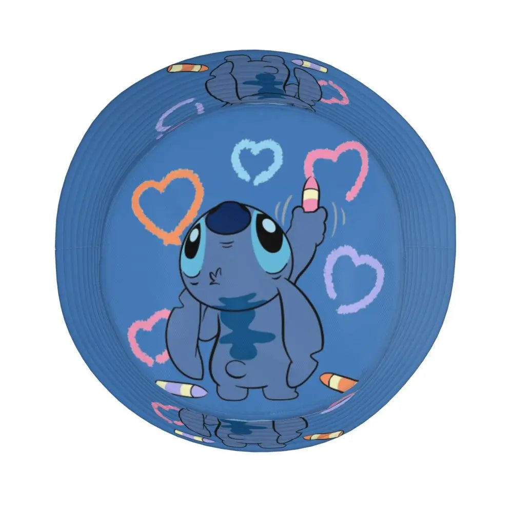 Unisex Kawaii Bucket Hats Funny Stitch Cartoon Accessories Bob Hat For Beach Headwear Lightweight