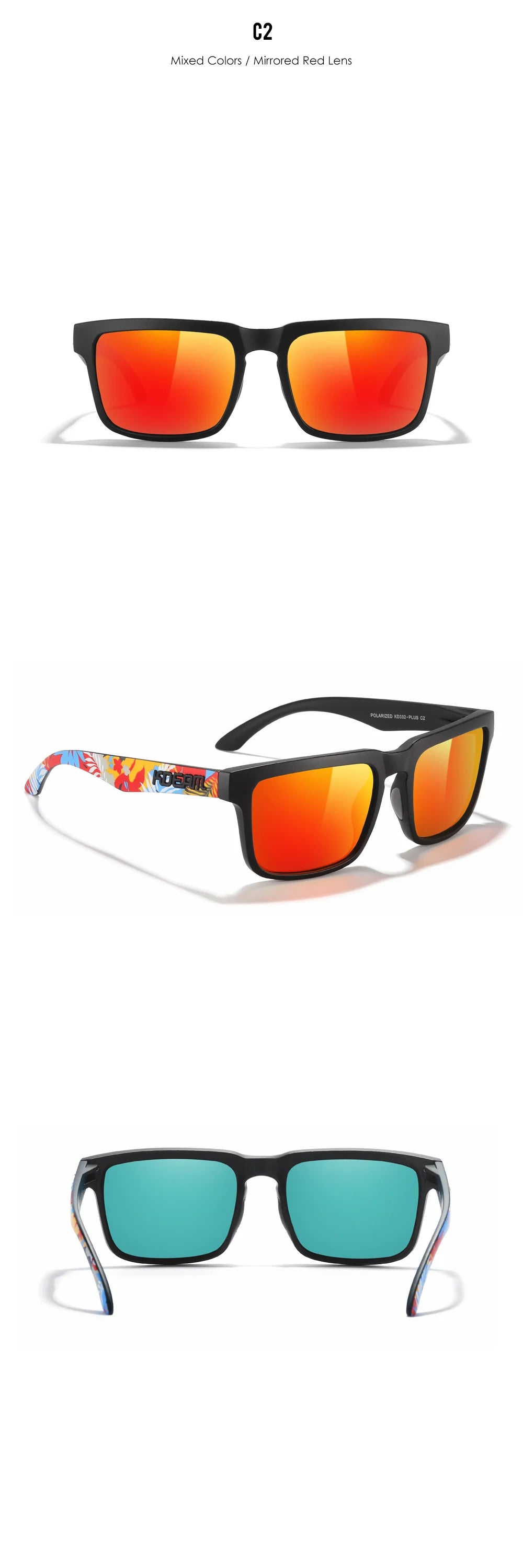 KDEAM Oversized Sunglasses Polarized Photochromic Lenses Night Vision Goggles Designed For Both Men And Women Large Glasses