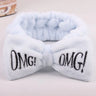 Letter OMG Headbands for Women Girls Bow Wash Face Turban Makeup Elastic Hair Bands Coral Fleece Hair Accessories