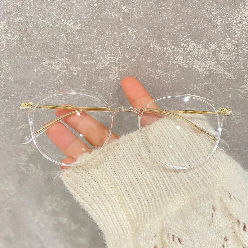 Round Blue Light Blocking Short Sighted Eyewear Luxury Ladies Myopia Glasses Unisex Fashion Women's Minus Sight Eyeglasses -4.0