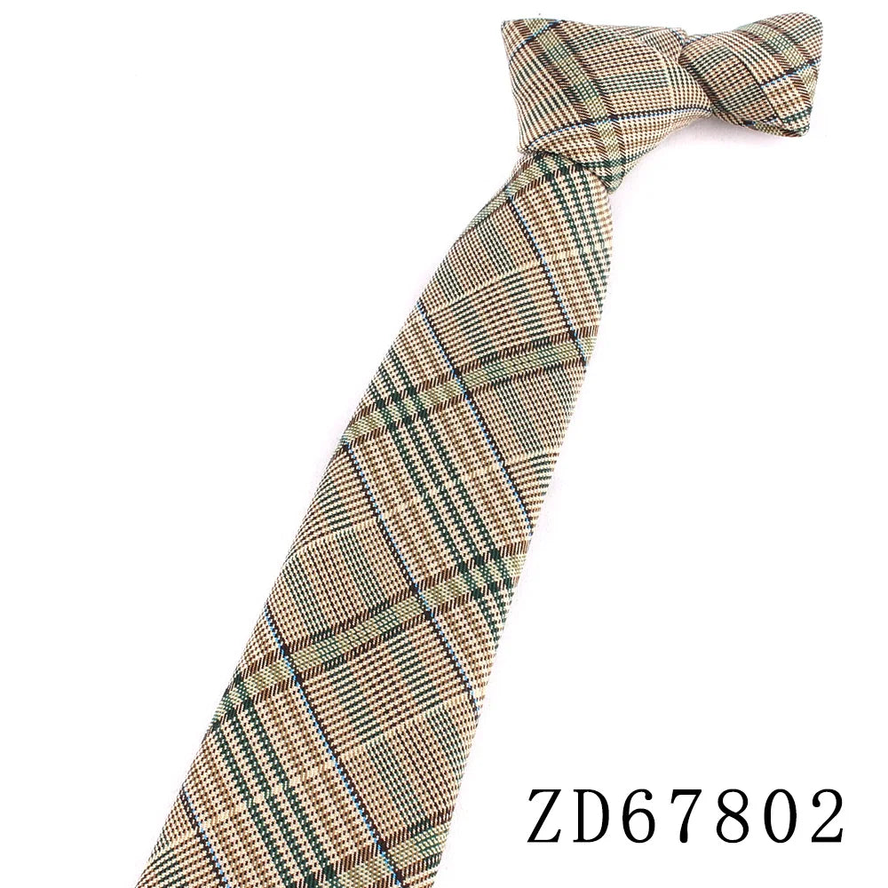 New Striped Ties For Men Women Cotton Neck Tie For Party Business Classic Plaid Neckties Wedding Groom Neck Tie Gifts