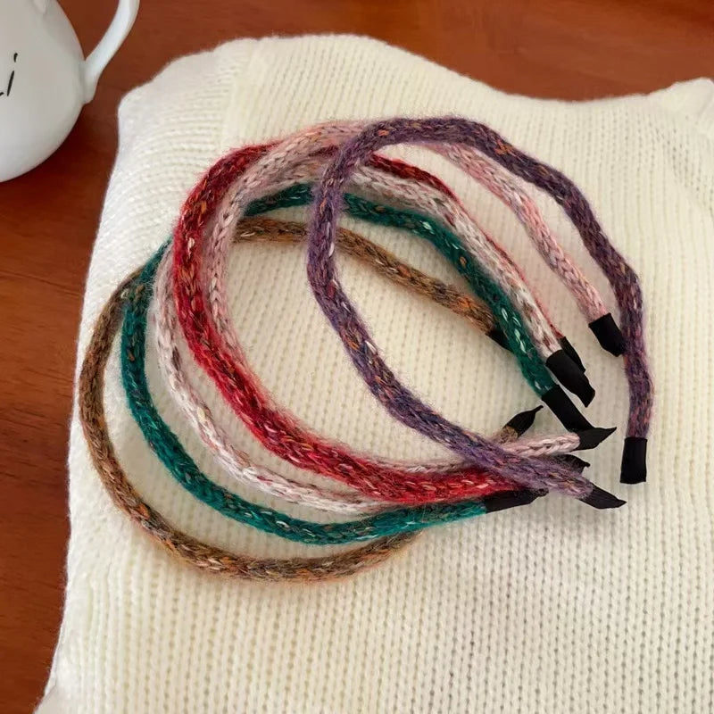 Colorful plush wavy thin Hairband for women elegant and versatile headbands fashionable girls hair accessories