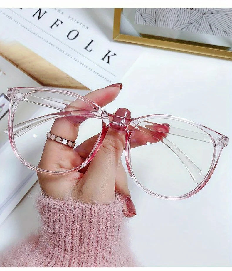 2/3PCS Blue Light Blocking Glasses - Fashion Oversized Frame Glasses Round  Eyeglasses,  Computer Gaming Glasses for Women/Men