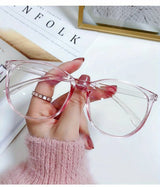 2/3PCS Blue Light Blocking Glasses - Fashion Oversized Frame Glasses Round  Eyeglasses,  Computer Gaming Glasses for Women/Men