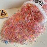 500Pcs/bag Girls Colourful Disposable Rubber Band Hair Ties Headband Children Ponytail Holder Bands Kids Hair Accessories