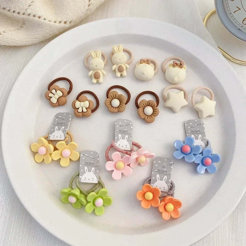 Hair Accessories Girls Bands Bandeau Cheveux Scrunchies Elastic Fille Korean Haarband Rubber Brown Children Gomas Gift Kids