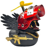 Car Duck Auto Interior Decoration Car Ornaments Rubber Duck With Helmet Bicycle Road Bike Motor Kids Toy Bike Accessories