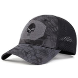 Fashion Unisex Skull Embroidered Top with Patch Breathable BaseballCap Military fans outdoor camouflage Adjustable Casual SunHat