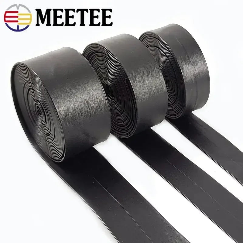 5Meters Synthetic Leather Cord Ribbons Black Soft Flat Ropes Necklace Bracelet Decoration Webbings DIYClothes Edge Accessories