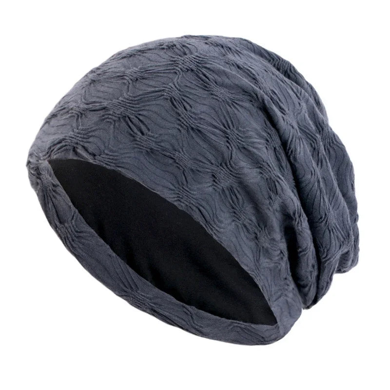 Unisex Men Women Beanie Cotton Night Sleep Cap Bonnet Chemo Hat Headwear Turban Baggy Hair Care Nightcap Pullover Hat Solid Colo