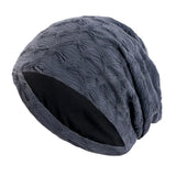 Unisex Men Women Beanie Cotton Night Sleep Cap Bonnet Chemo Hat Headwear Turban Baggy Hair Care Nightcap Pullover Hat Solid Colo