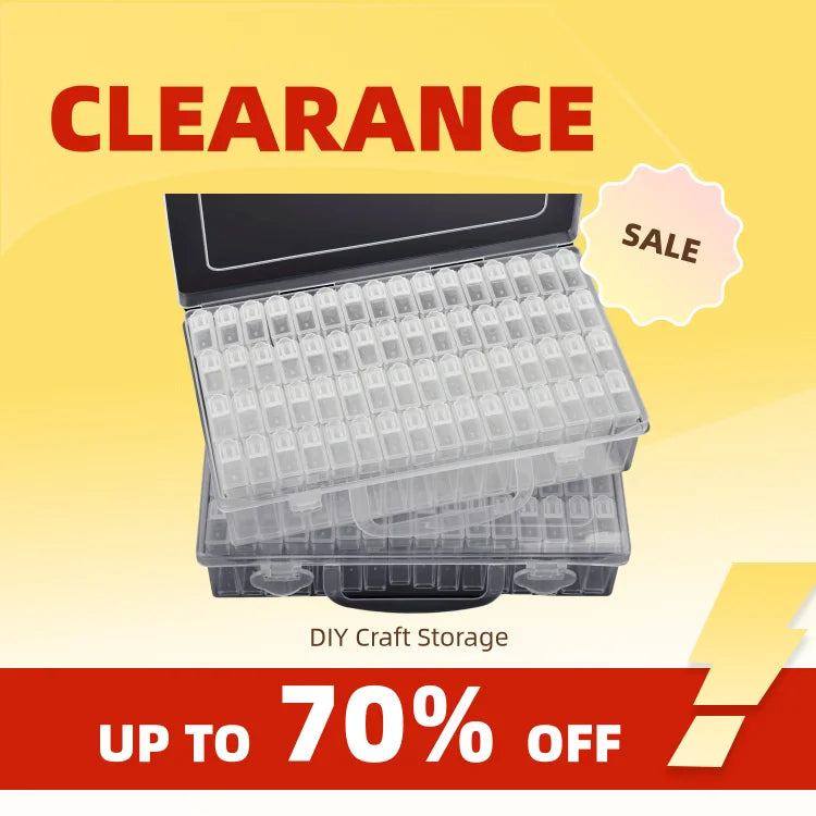 Clearance_1pc 32/40/42/48/56/64 Slots Plastic Storage Box, DIY Diamond Painting Beads Charms Jewelry Accessories Organizer Box_C