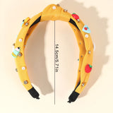 Knotted Wide Headbands Diadem For Back To School Pearls Pencil Hair Bands Kids Head Hoop Girls Children Daily Tiara Accessories