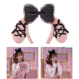 Women Girls Cute Cartoon Melody Ears Shaped Headband Plush Hair Hoop Makeup Photoshoot Christmas Party Headpieces