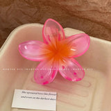 Hawaiian Gradient Hair Clips Flower Hair Claws Big Size Fashion Head wear Hairpin for Women Girls Crab Barrette Hair Accessories