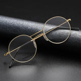 Handmade Round Titanium Glasses Frames 5518 Retro Men Double Beam Round No Screw Eyeglasses Denmark Brand Lightweight Women