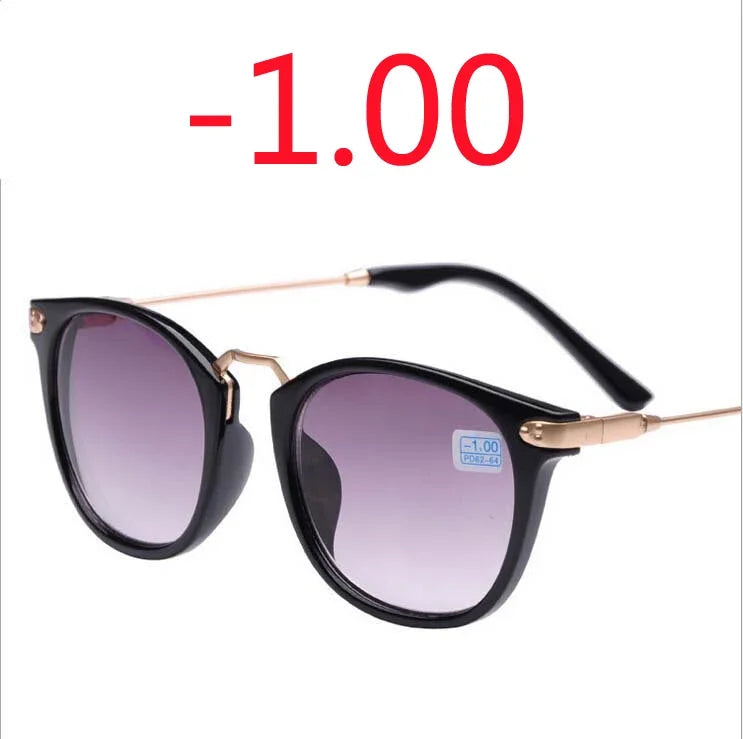 New Finished Myopia Sun Glasses Fashion Gray Lens Metal Legs With Degrees Sunglasses -1 -1.5 -2.0 -2.5 -3.0 -3.5 -4.0