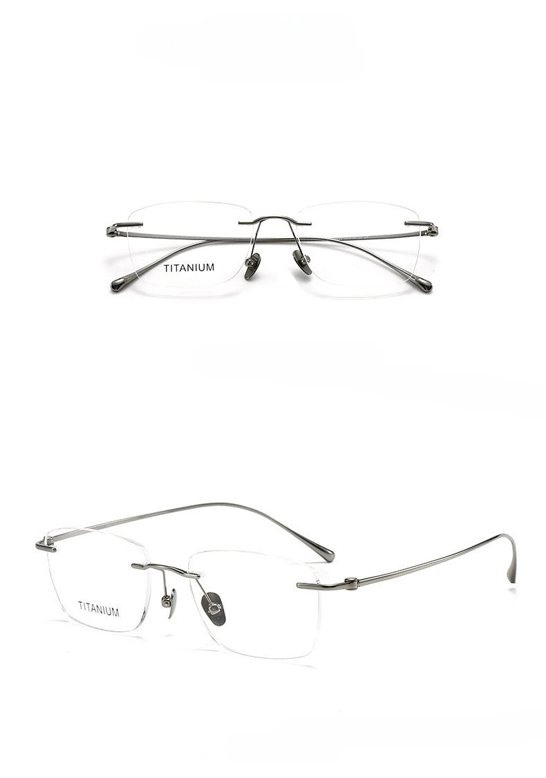 Fashionable and Simple Frameless Titanium Alloy Business Men's Glasses Personalized High-quality Women's Frames Suitable  Myopia