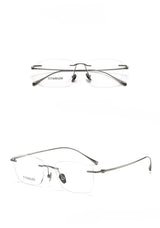 Fashionable and Simple Frameless Titanium Alloy Business Men's Glasses Personalized High-quality Women's Frames Suitable  Myopia