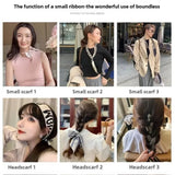 Women's Daily Wear Headbands Bags Handles Silk Scarves Simulated Silk Streamers French Versatile Headbands Scarves Gifts