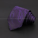 New Design Wedding Men Tie Purple Solid Striped Paisley Flower Neckties Men Business Dropshipping Groom Collar Accessories Gift