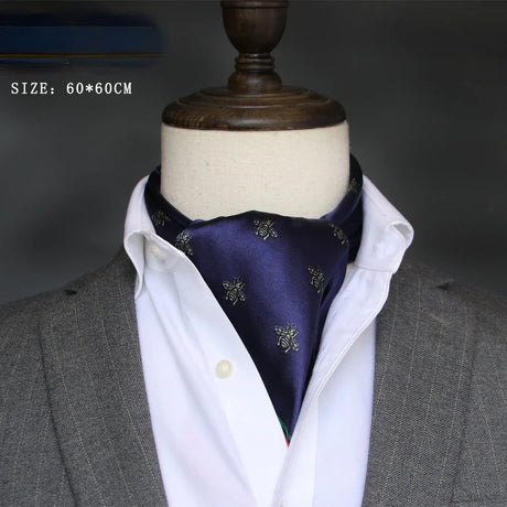 British Men's Silk Scarf Small Square Towel Satin Silk Scarf Men's Scarf Korean Style Spring Autumn Business Men's