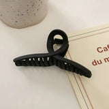 Black Square Cross Large Acrylic Hair Clamps Claw Clips for Women Matte Frosted Geometric Shark Clips Minimalist  Daily Headwear