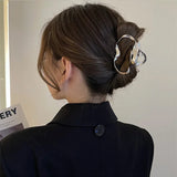 New Punk Geometric Metal Gold Silver Simple Hair Clip Claw for Women Trendy Large Crab Catches Clamp Korea Headwear Accessories