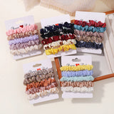 5Pcs/Set Simple Solid Color Elastics Hair Ties for Women Thick Hair Soft No Hurt Hair Ponytail Holder Hair Rope Hair Accessories