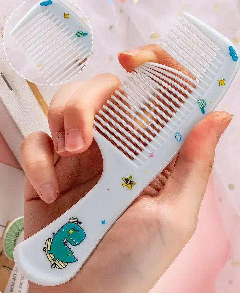 2pcs Kids Hair Combs Set Cartoon Animals Children Hairdressing Comb with Pointed Tail Girls Portable Anti-Static Plastic Comb