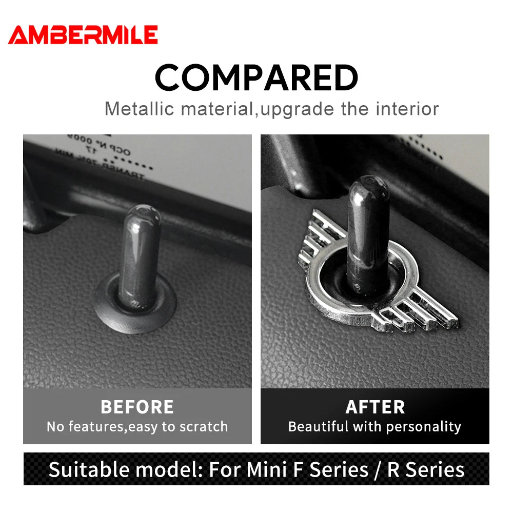 1 piece Metal for Mini Cooper One S F55 F56 F57 F60 R55 R56 R57 Countryman Car Door Lock Pin Wing Emblem Badge Decal