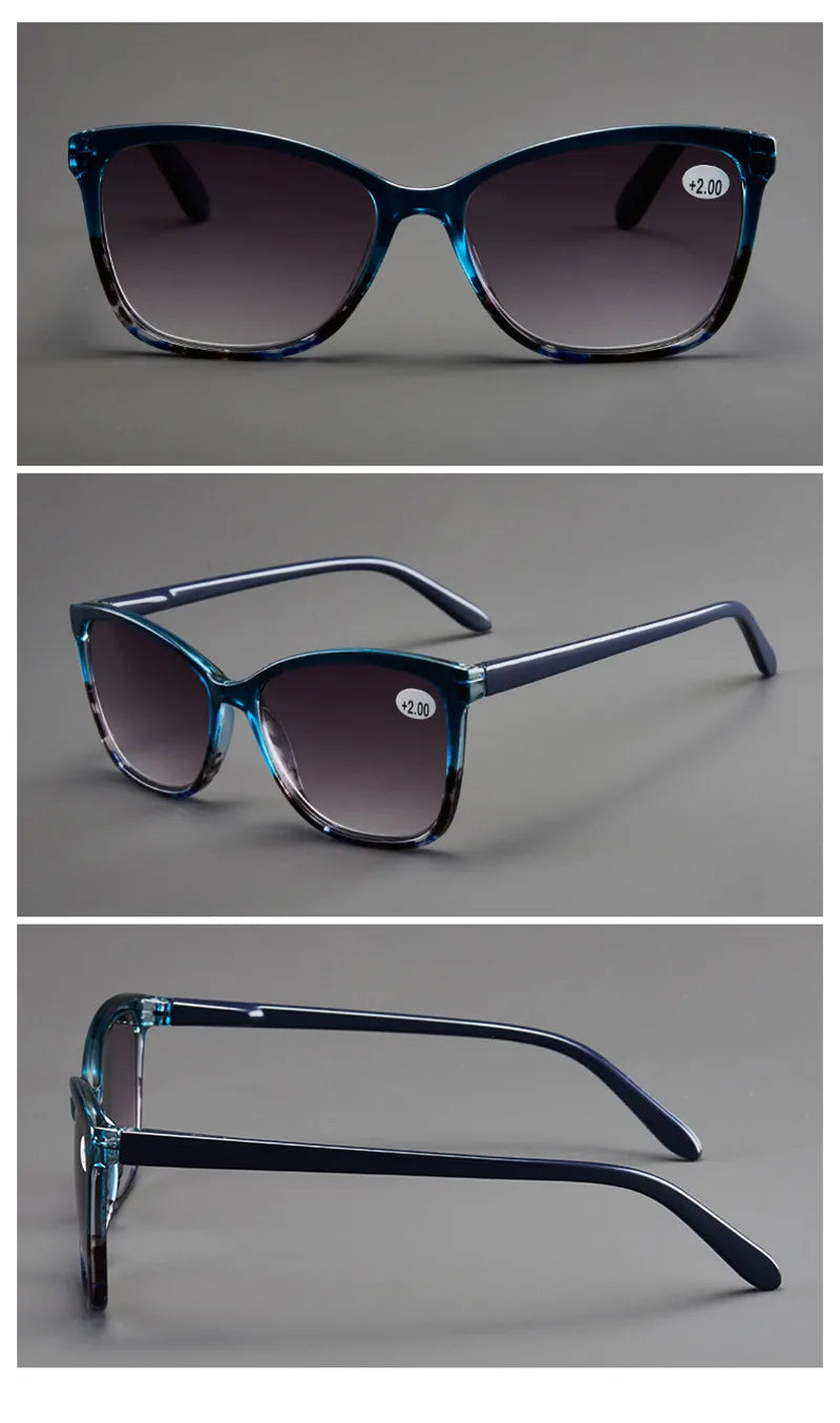 Men Women Fashion Reading Sunglasses Gray Lens Presbyopia Far-sighted Eyeglasses With Diopters Unisex +1.0+1.5+2.0+2.5+3.0