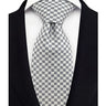 Luxury 8CM Mens Necktie Gray Sliver Color Dot Stripes Solid Tie For Man Groom Jacquard Woven Neck Tie For Business Wedding Party