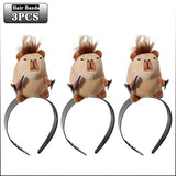 5PCS Headband Cartoon Mouse Hairband New Cartoon Plush Doll Headband French Wide-brim Hairpin Photo Headwear Creative Girl Gift