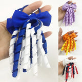 1PC New Girl Tassel Ponytail Holders Curly Ribbons Streamers Hair Ring Cute Bows Elastic Children Rubber Band Hair Accessories